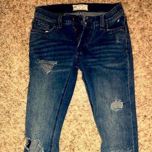 Free People Distressed Mid-Rise Skinny Jean